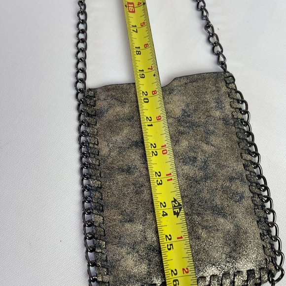 Black & Golf leather Crossbody Bag With Chain Strap - Picture 5 of 7